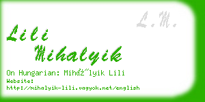 lili mihalyik business card